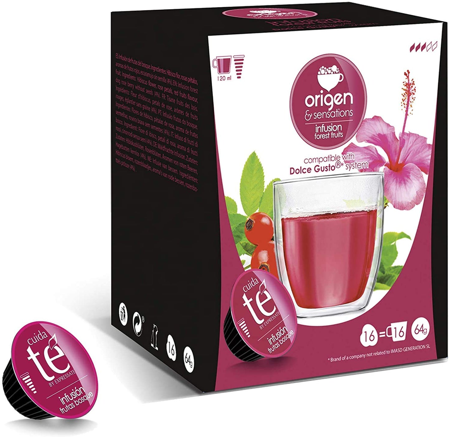 Dolce Gusto Compatible pods | 2 x 16 Capsules Green Tea , Marrakesh Style Mint Tea, Fruit Tea | Tea pods | 64 Capsules