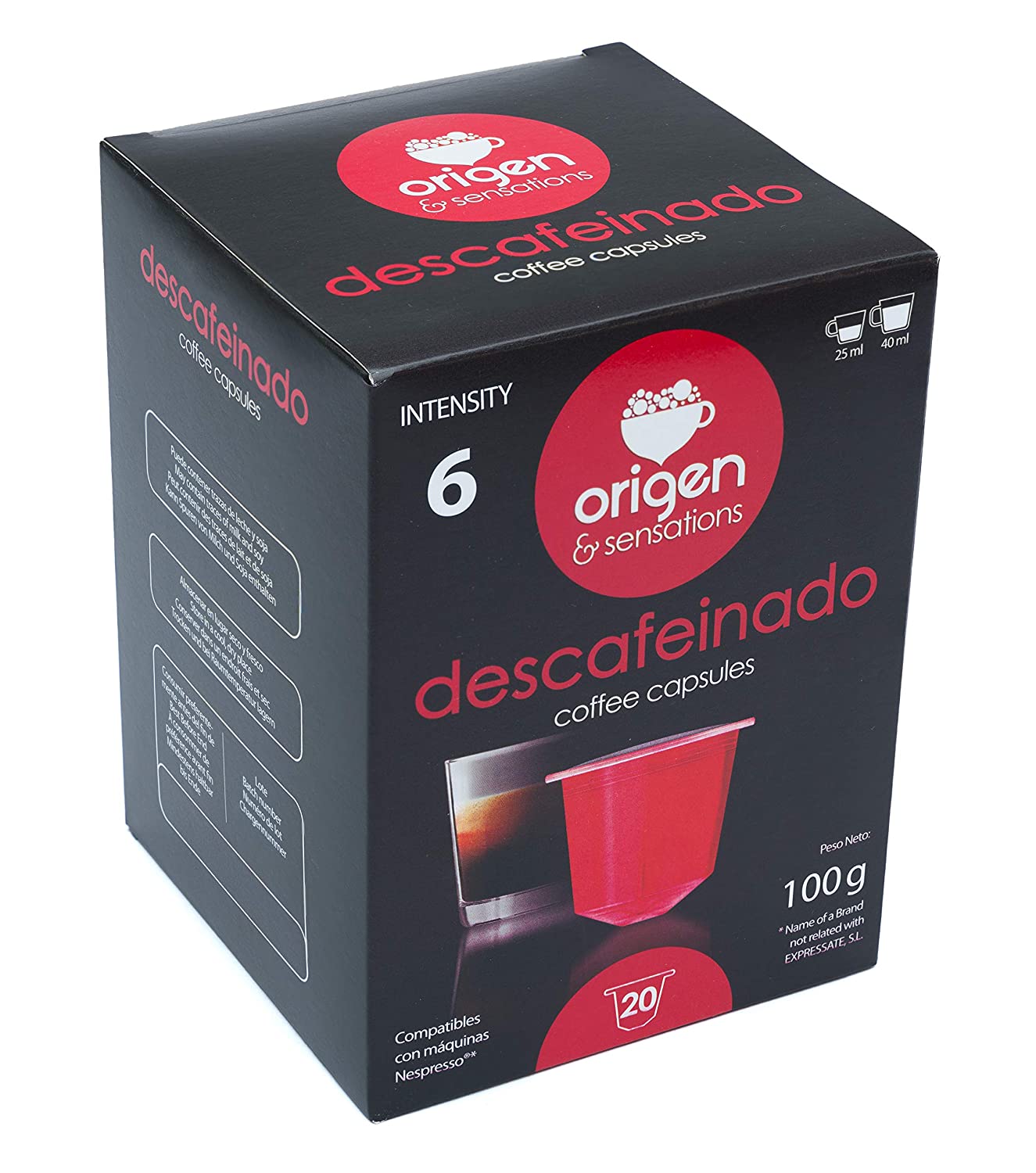 Nespresso Capsules Decaf – 120 Pods Pack Decaf Espresso Pods, Full Compatible with Original Line Nespresso Machines