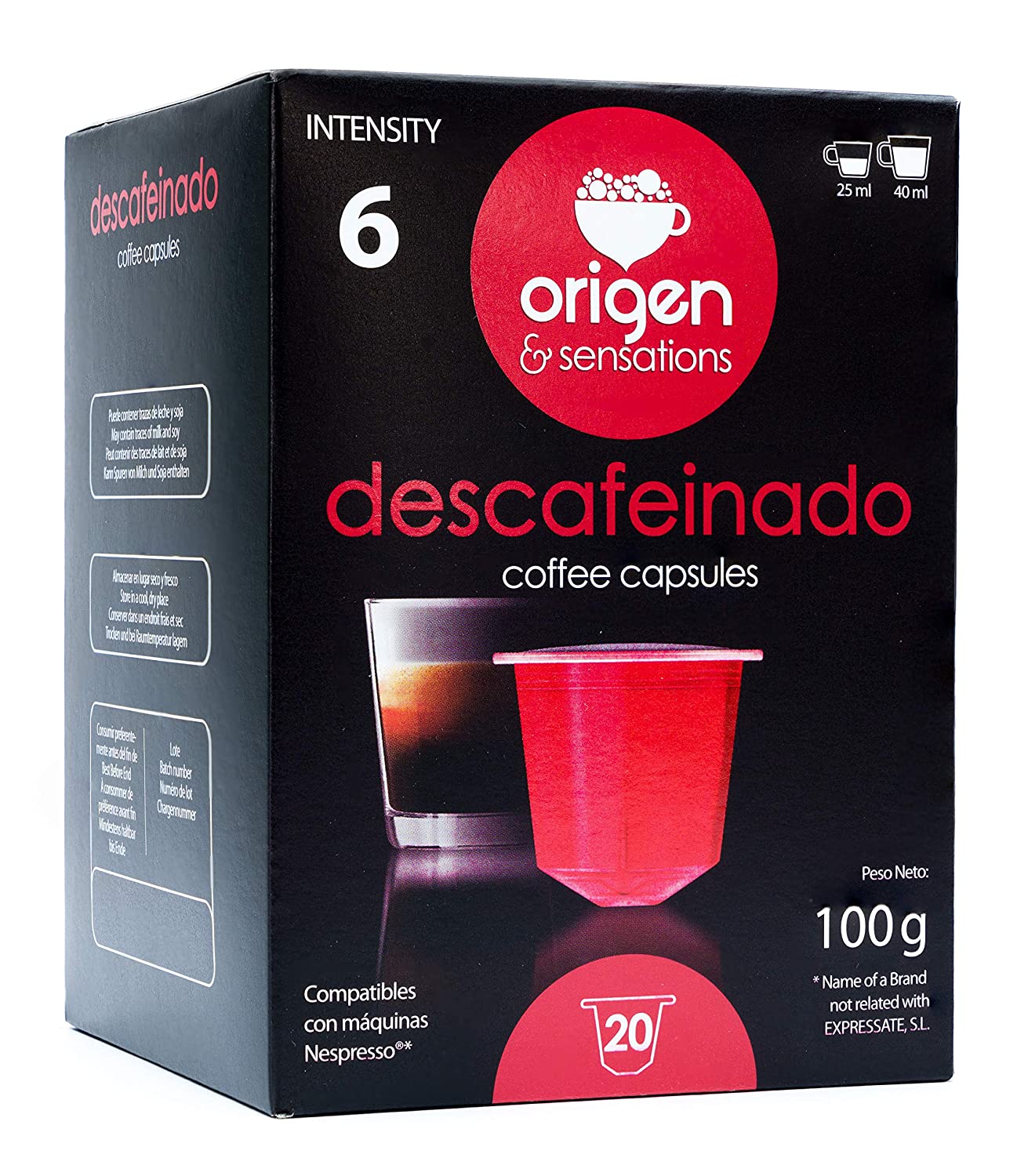 Nespresso Capsules Decaf – 120 Pods Pack Decaf Espresso Pods, Full Compatible with Original Line Nespresso Machines