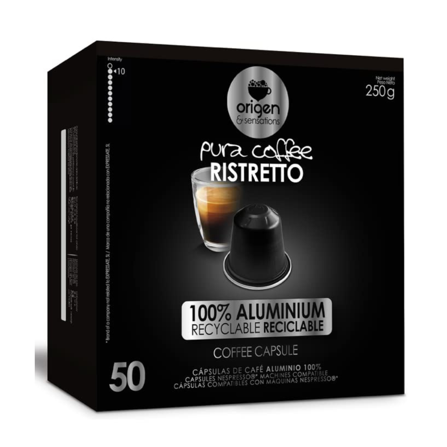 Nespresso Compatible Pods, 100% Aluminum Recyclable Ristretto